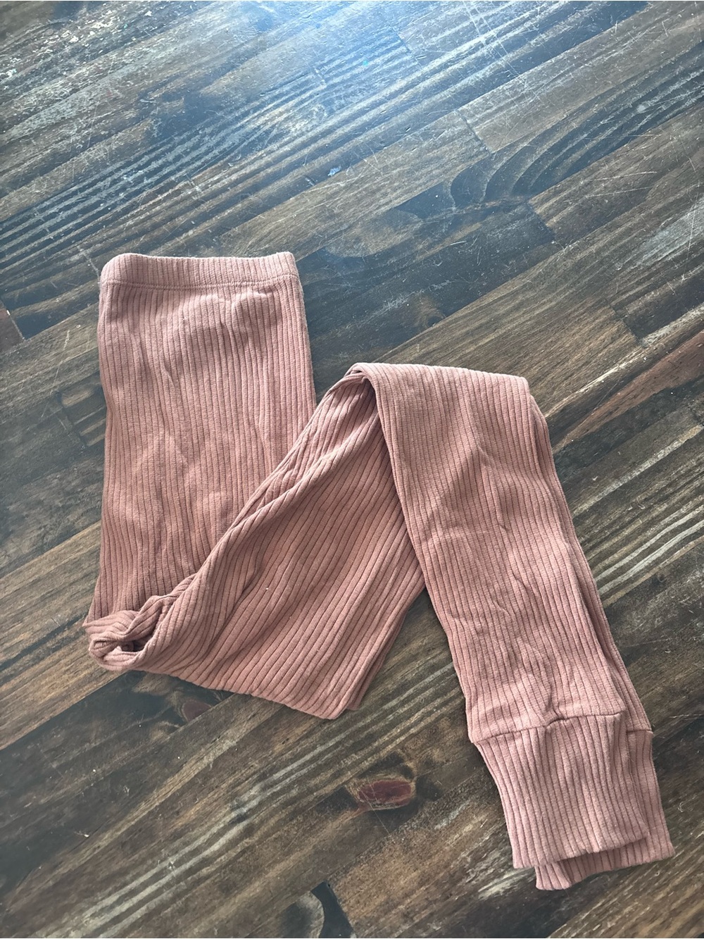 Ribbed Leggings in Dusty Rose - Women's Stretch Leggings